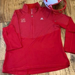 Nebraska Adidas 1/4-Zip Performer Pull Over